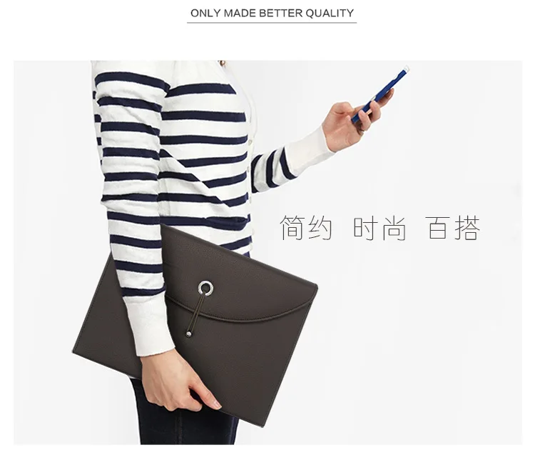 Leather Conference Folder Business File Travel Meeting Holder Daily Office Envelope Organ Bag A4 Size (2)