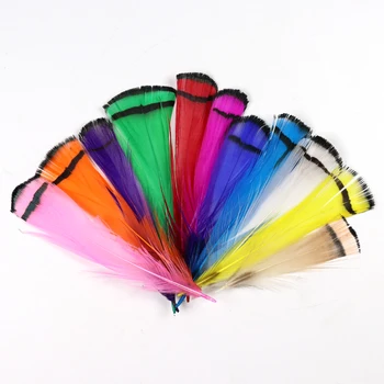 

[50PCS] Lady Amherst Tippet Feather Natural White Red Yellow Pink Purple Green Color Fly Tying Fishing Streamer Intruder