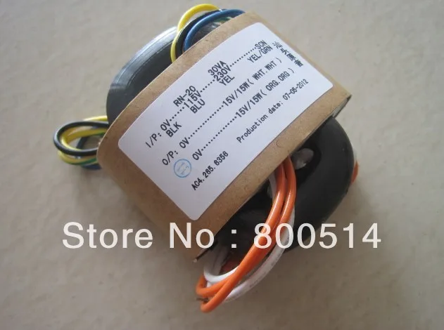 

High quality 30W 230V/115v R Core Transformer 15V+15V