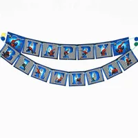 Товары для вечеринки «Человек-паук» на первый день рождения, праздничные украшения: воздушные шары, скатерть «Человек-паук», декор для детского душа, посуда для мальчиков - Цвет: banner