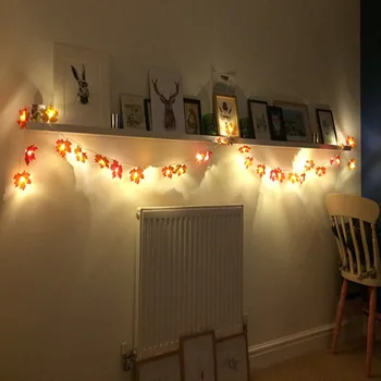

Fall Garland Maple Leaf String Lights Shades of Orange and Yellow Leaves 10 LED Lights Perfect Christmas Gift (Warm White) Sale
