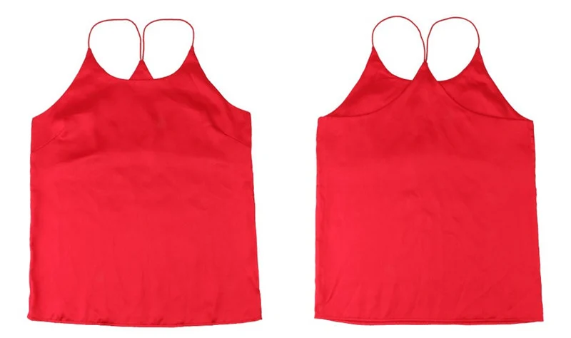 Silk Halter Top Women Camisole 2017 Summer Style Sexy Sleeveless Vest Slim White Crop Top Women Camis Roupas Femininas 3XL7