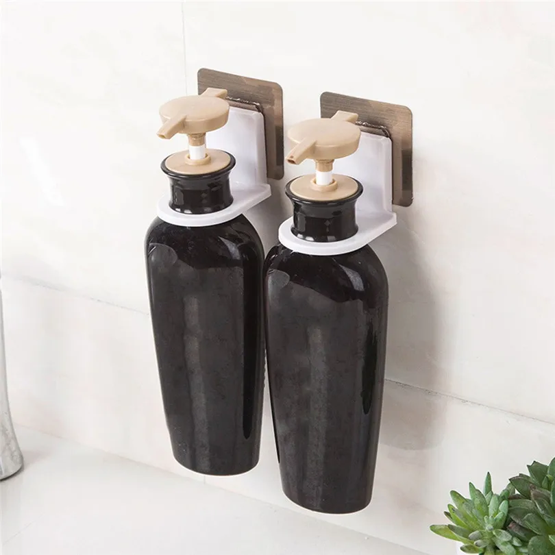 1pc Bothroom bottle Holder Storage Racks Strong Suction Cup Shower Gel Shampoo Bathroom Wall Mounted Rack Hooks #3F25 (1)