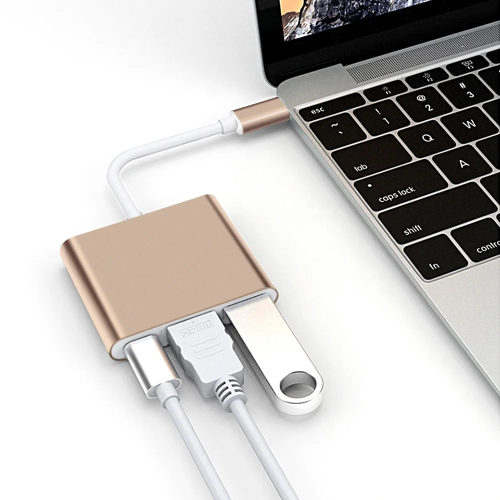 USB Type-C to HDMI USB3.0+PD Charge Hub Type C video data Adapter USB-C Converter for Apple Air Pro Chromebook Dell XPS 12/13 USB Type-C to HDMI USB3.0+PD Charge Hub Type C video data Adapter USB-C Converter for Apple Air Pro Chromebook Dell XPS 12/13