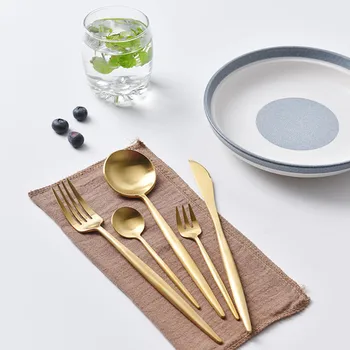 

Pure Gold Cutlery Set Top AAA Quality 304 Stainless Steel Dinnerware Set Wedding Hotel Fork Spoon Knife Set Wholesale Tableware