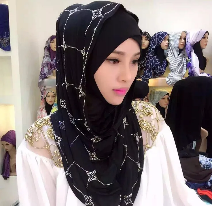 Мусульманский шарф Ближнего Востока Австрия дрель комплекты головных уборов; женский летний шарф этнический hui стиль хиджаб#8139R0