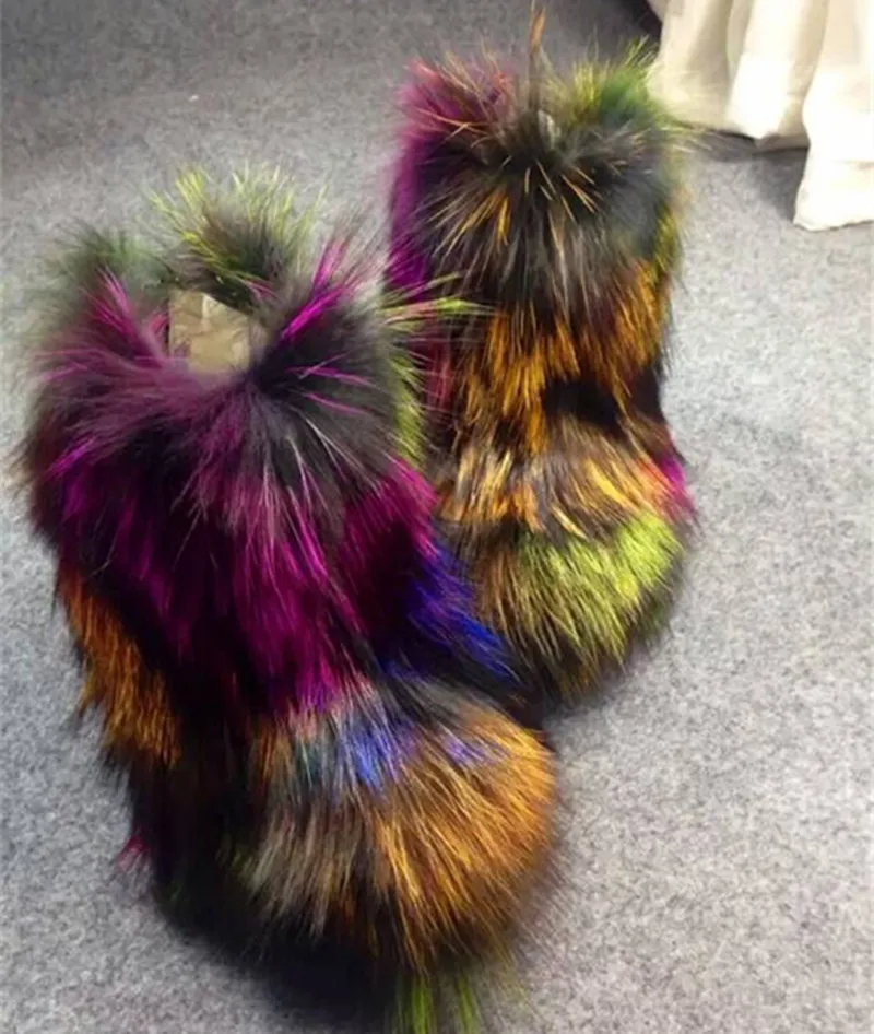 Europe Handmade Exclusive New Fashion Colorful Fox Fur