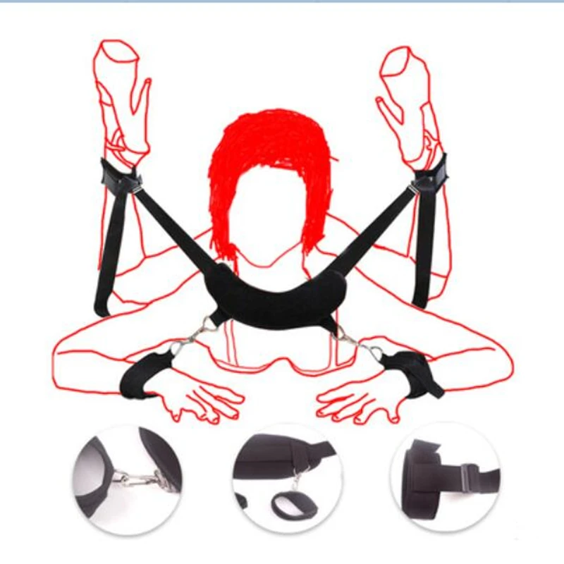 Adult-Sex-Toys-Hand-Cuffs-Thigh-And-Wrist-Cuff-BDSM-Bondage-Games-Slave-Restraint-Strap-System