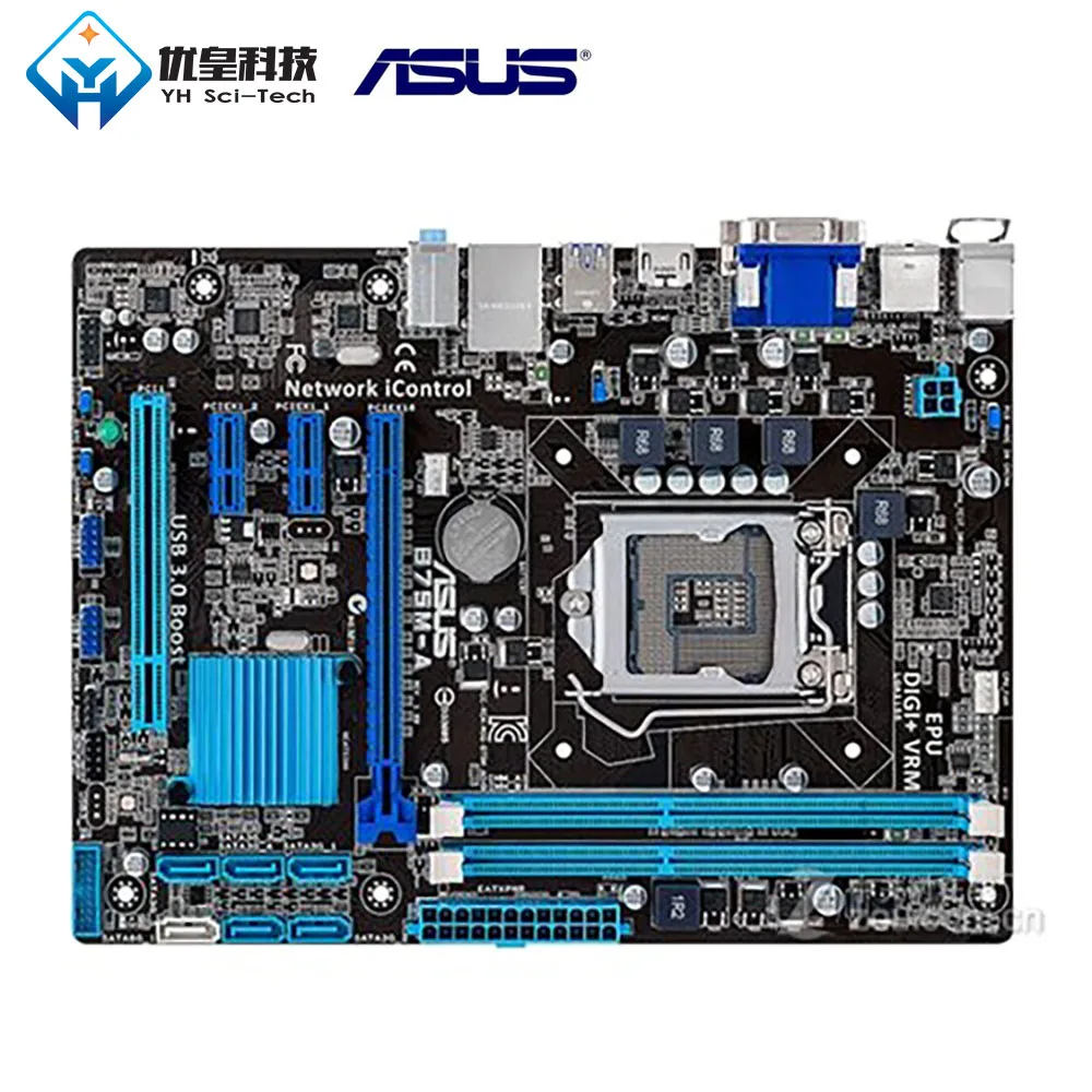 Asus B75M-A Intel B75 оригинальная б/у настольная материнская плата LGA 1155 Core i7/i5/i3/Pentium/Celeron