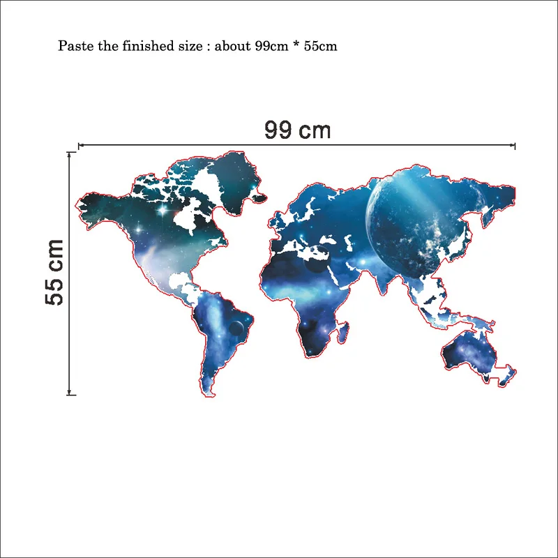 3D голубая планета карта мира Наклейка на стену s детская комната Гостиная Офис фон домашний декор художественные наклейки плакат наклейка обои