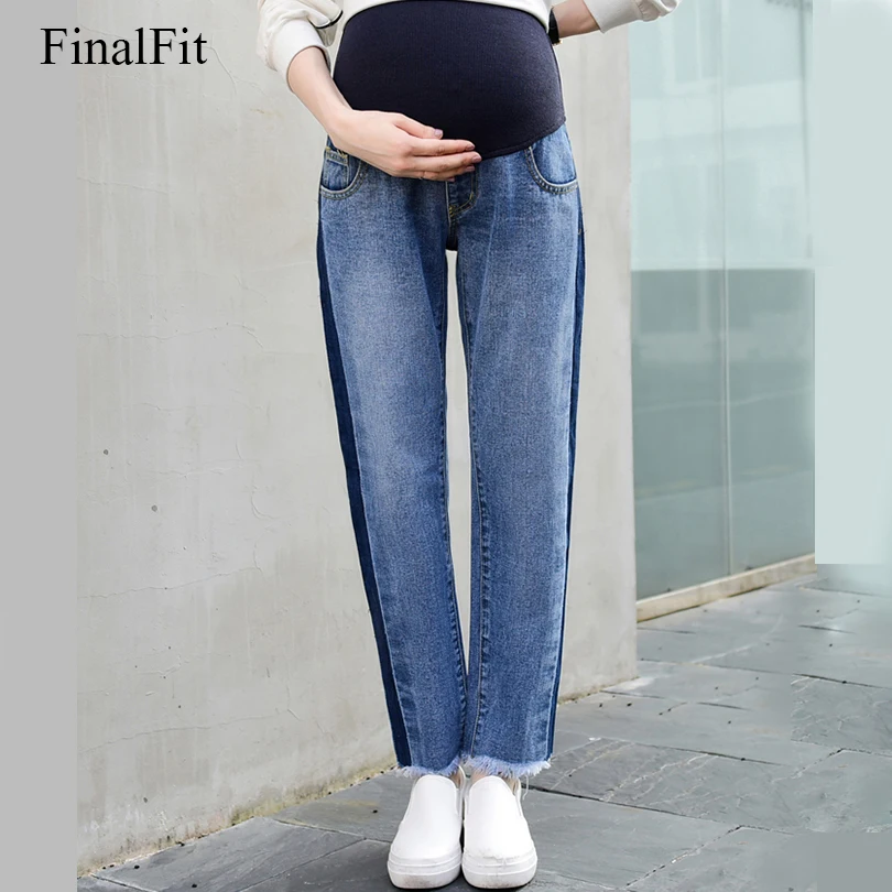

M-2XL Maternity Jeans Plus Size 2018 New Casual Blue Pregnancy Denim Jeans Belly Long Pregnancy Jeans