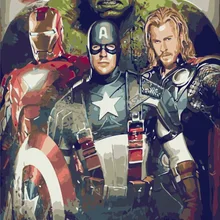 Gohipang выполненные картина на стене акрил краска по номерам DIY живопись по номерам уникальный подарок картина маслом 40x50 см Мститель