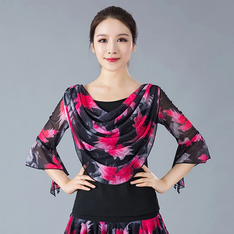 New Ladies Latin Dance Costume Tops sexy women Ballroom top modern Salsa Rumba Samba Tango Cha