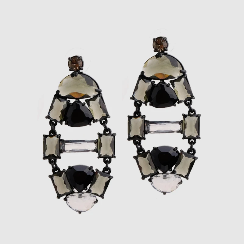 

trendy crystal black stylish earrings