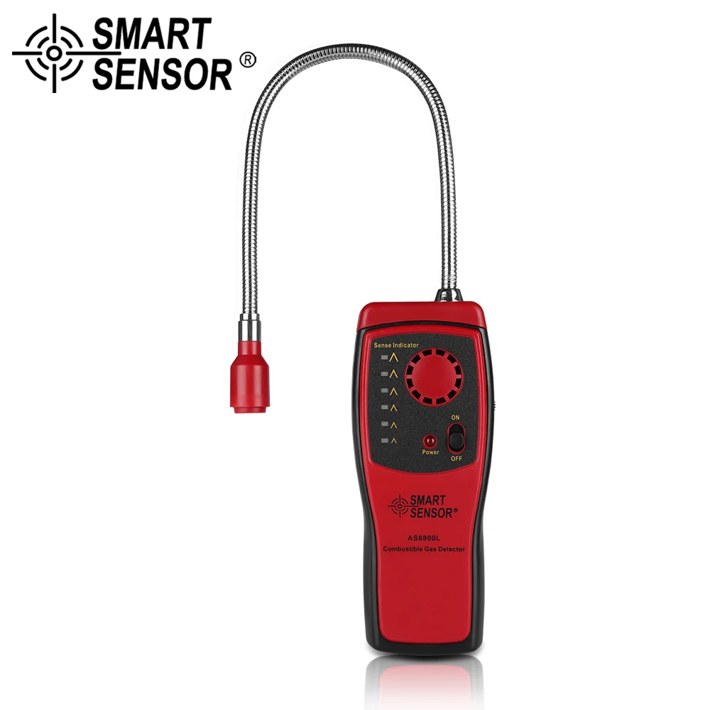 Best SMART SENSOR Combustible Gas Analyzer Port Flammable Natural Gas Leaking Detector Meter Tester Sound Light Alarm AS8800L