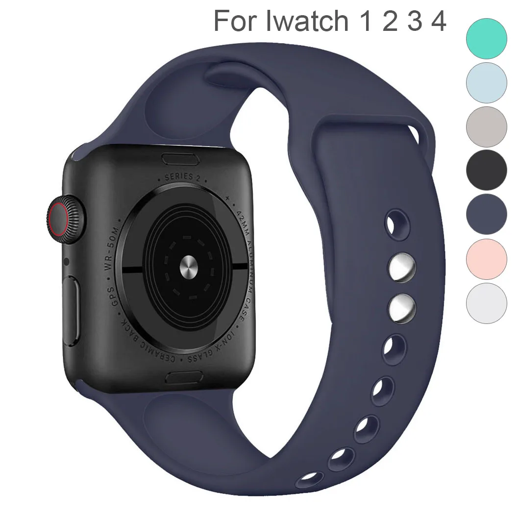 

Essidi Soft Silicone Strap For Apple Watch Series 1 2 3 4 5 Smart Bracelet Band 38mm 40mm 42mm 44mm For Iwatch Accessories
