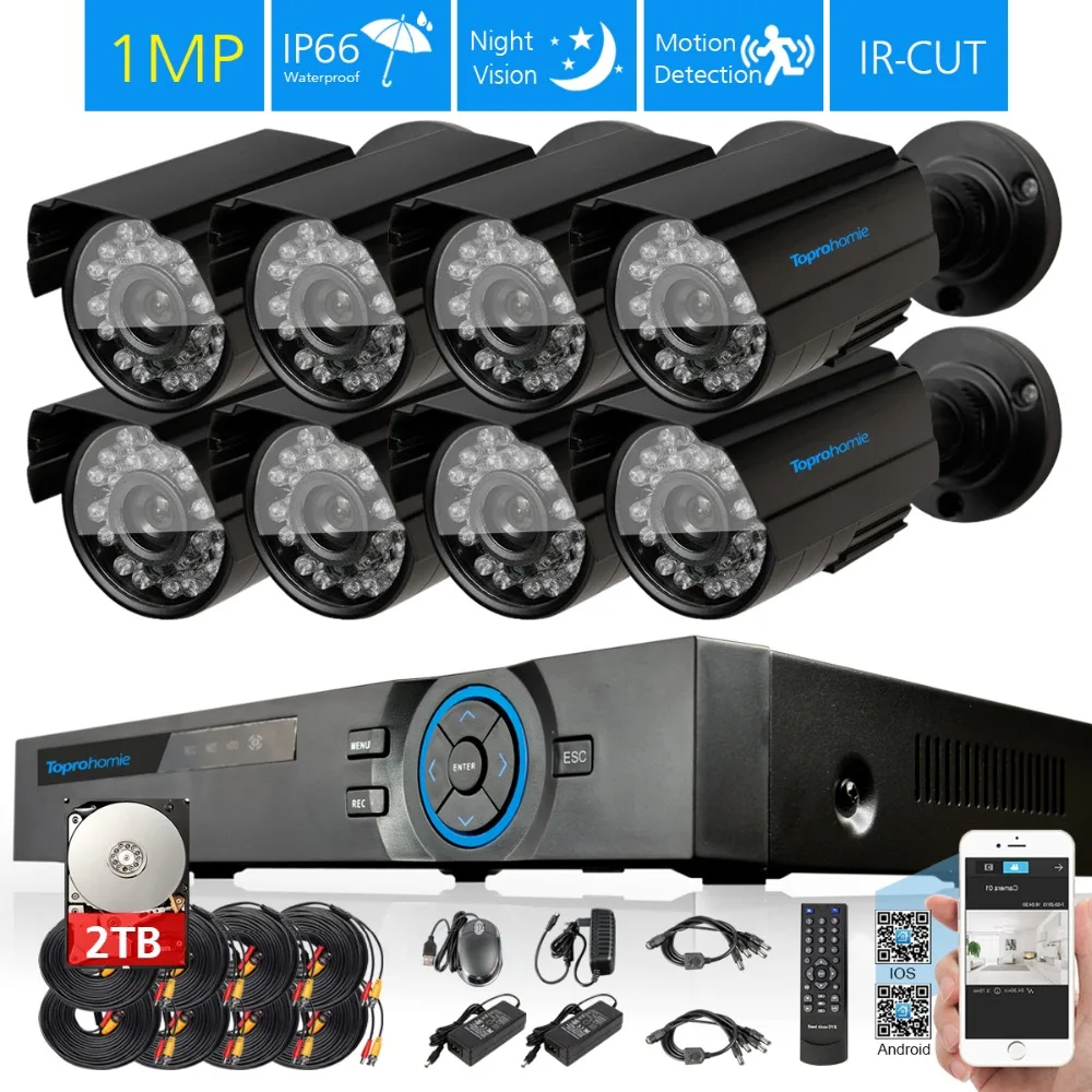 AHD system CCTV 8 kanałowy AHD HDMI 1080 P 720 P nagrywanie dvr 8 sztuk
