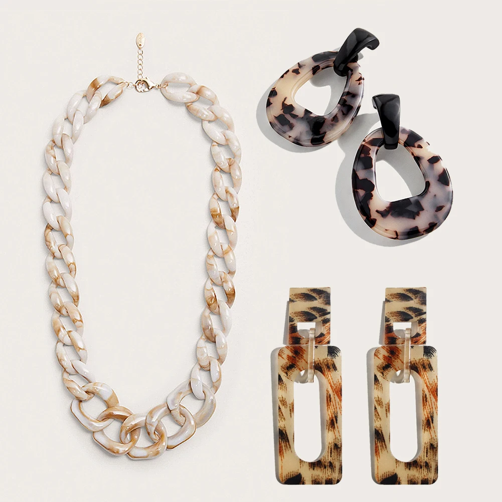 JUST FEEL, модное акриловое винтажное ожерелье на цепочке, женское богемское короткое ожерелье, ожерелье на воротнике, круглые вечерние аксессуары в стиле панк, свадебные аксессуары