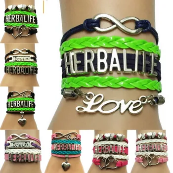 

2pcs Herbalife Bracelets Handmade Leather Wrap Promotion Gift Company Lover