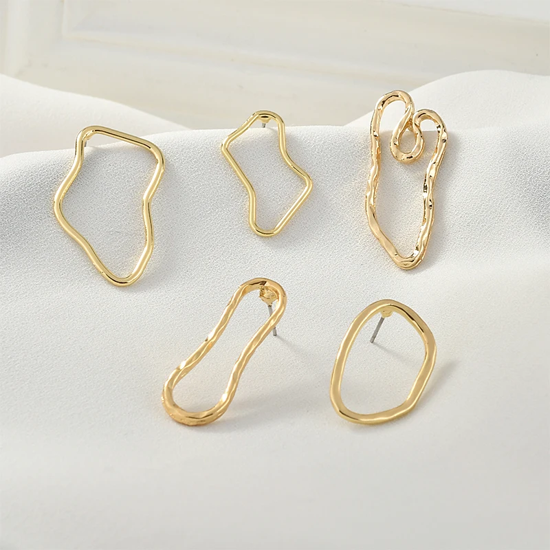 

Simple Geometric Irregular Alloy Ear Needle Diy Earring Jewelry Material Accessories