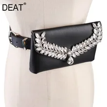 DEAT, Весенняя Новинка, бриллиантовые карманы, ремень, модные стразы, сумка для телефона, декоративная маленькая сумка, ремень для женщин, дикие аксессуары, QH4040