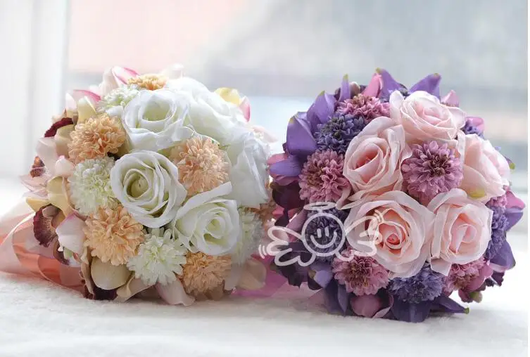 Свадебный букет невесты для невесты, подружки невесты, солнечный цветок фиолетового розового цвета, букет D391