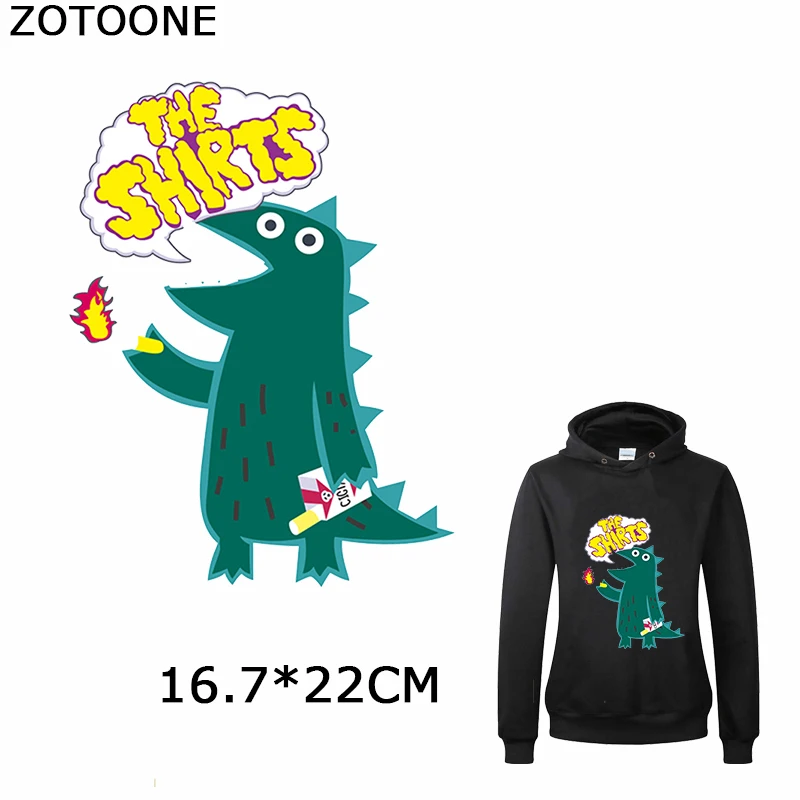 

ZOTOONE Iron on Patches on Clothing Firing Dragons Patch Diy Decorations Washable Cartoon Animal Heat Transfer Patch for Clothes
