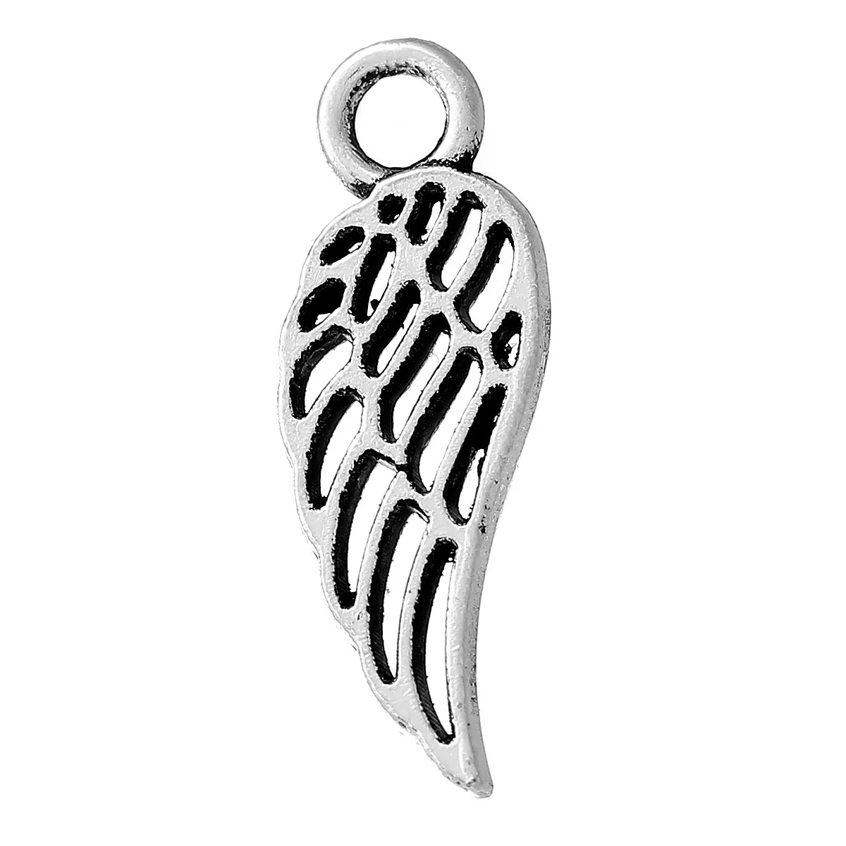 

DoreenBeads Zinc metal alloy Charm Pendants Wing Antique Silver Hollow 18mm( 6/8") x 7mm( 2/8"), 8 Pieces 2017 new