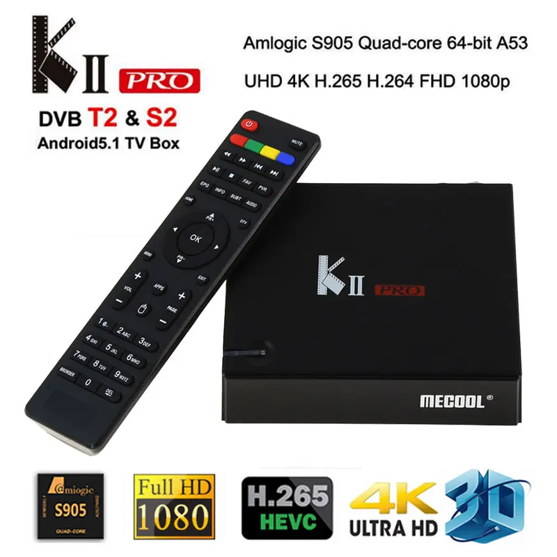 DVB T2 Android tv Box K2 PRO 2 Гб 16 Гб DVB-T2 DVB-S2 Android 7,1 Amlogic S905D Dual wifi HEVC KII pro 4K Smart tv Box+ клавиатура - Цвет: KII Pro Box