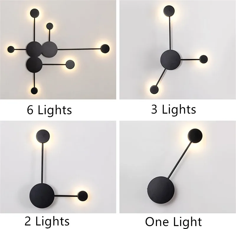 Минималистичный художественный точечный настенный светильник, современный светодиодный настенный светильник для гостиной, скандинавский креативный светильник для коридора, черный белый светильник