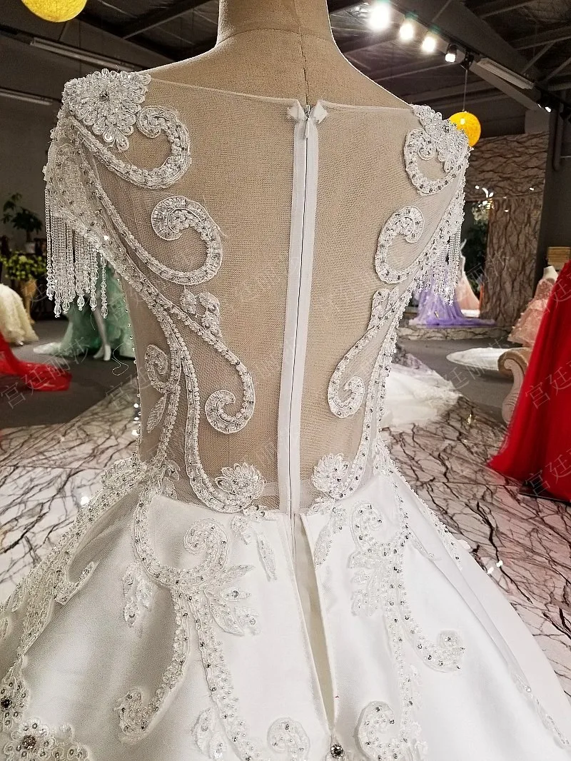 Vestido De Noiva белое высококачественное Модное бальное платье свадебное платье с жемчугом расшитое блестками Роскошная принцесса свадебное платье