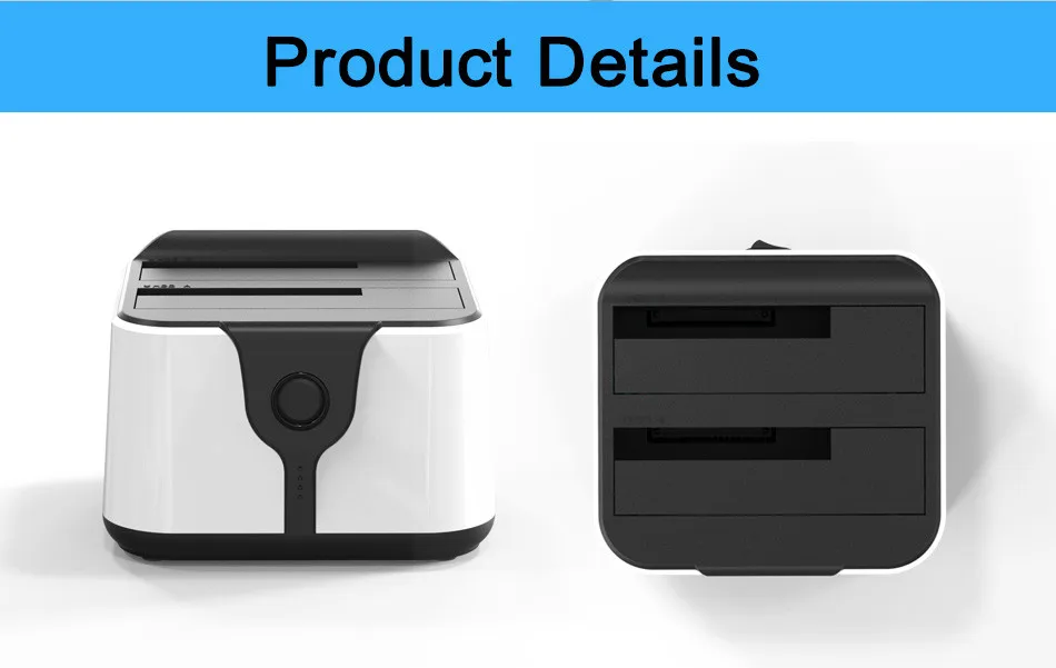 hard disk box hdd case HD05 Upgraded! 2 Bay 2.5/3.5USB 3.0 to SATA HDD SSD Docking Station Dual Bay Dock Station with Clone Function Socket 12TB Read external box hdd