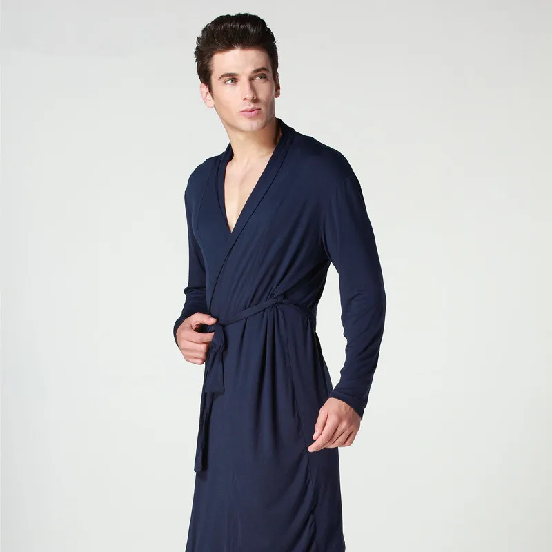 New Plus Size men Casual Breathable Soft Modal Bath Robes lounge