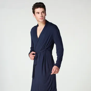 

New Plus Size men Casual Breathable Soft Modal Bath Robes lounge Homewear Sleep Robe Set Men's Bathrobe sets M18304