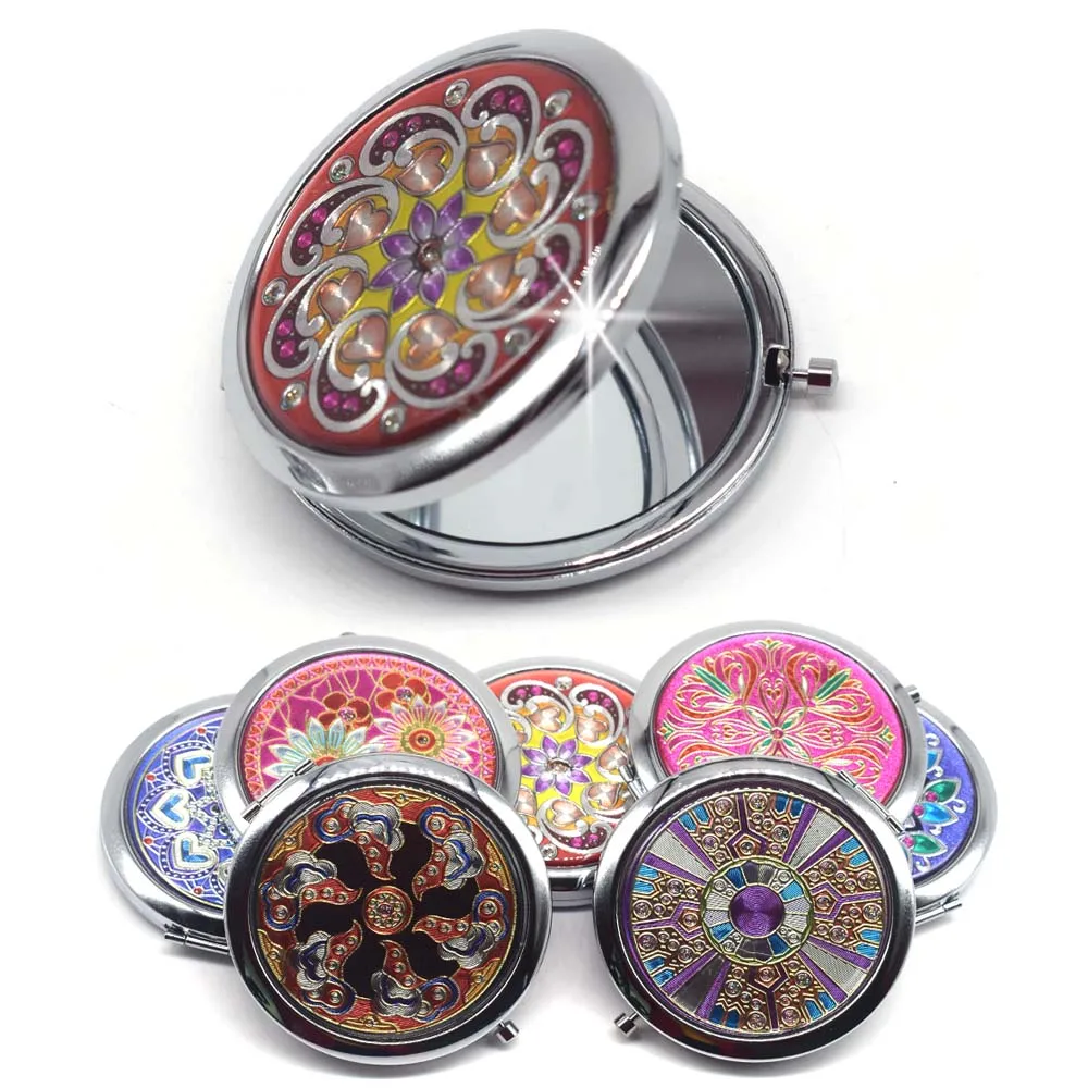 Portable Foldable Pocket Metal Makeup Compact Mirror Woman Cosmetic 