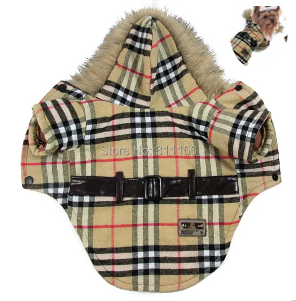 Baru Cantik Jaket Anjing Mantel Dengan Sabuk Hitam Anjing