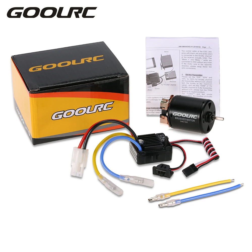 

GOOLRC 540 23T 2.4A Brushed Motor with 60A Brushed ESC Combo for 1/10 On-road Drift Touring RC Car Model Toy