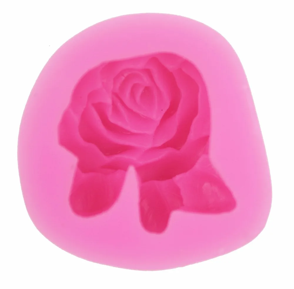 3D Роза с листом силиконовая форма для мыла DIY Ручная работа 3d формы для мыла S556
