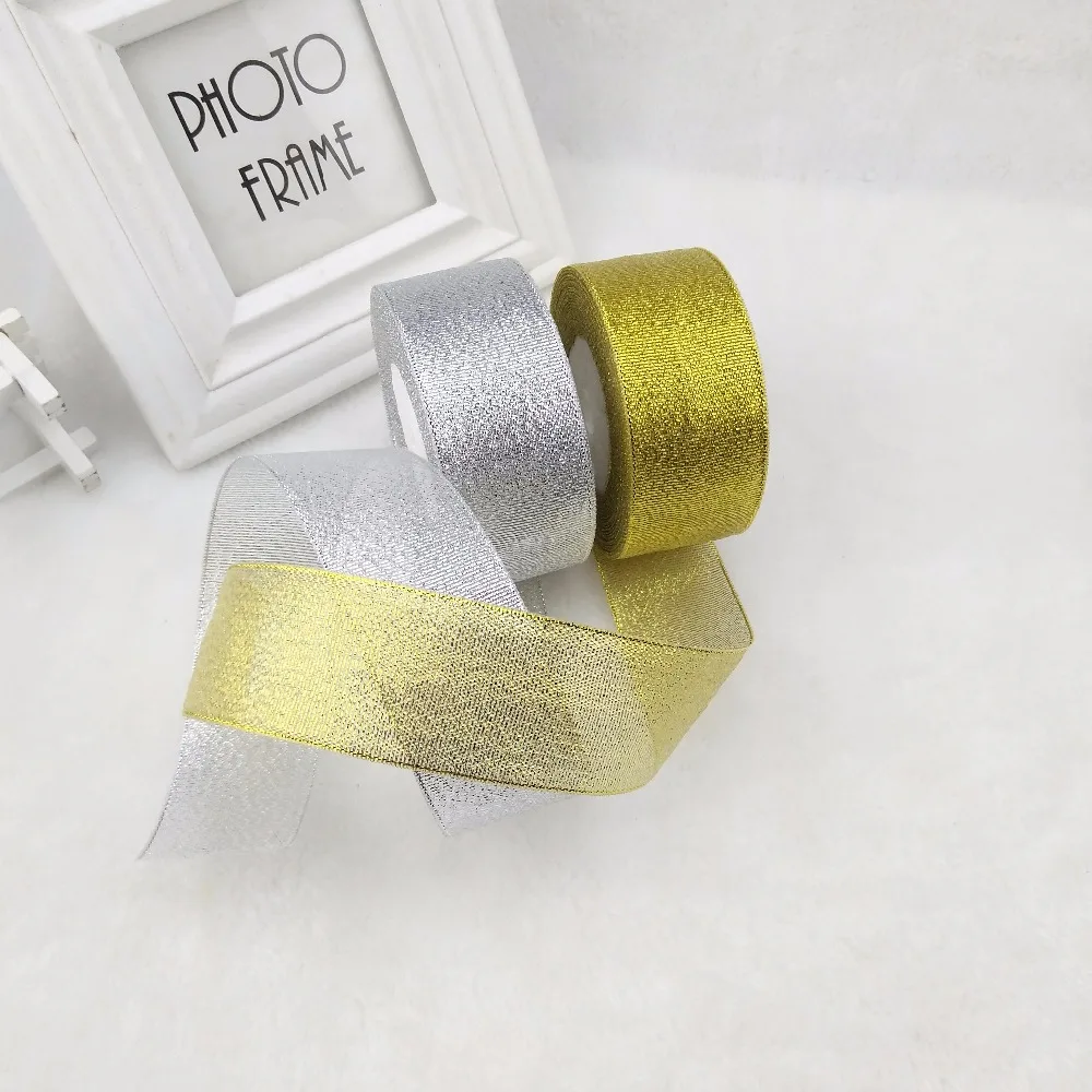 4cm High-density gold and silver ribbon high-quality onion ribbons Gift flowers wedding baking packaging | Дом и сад