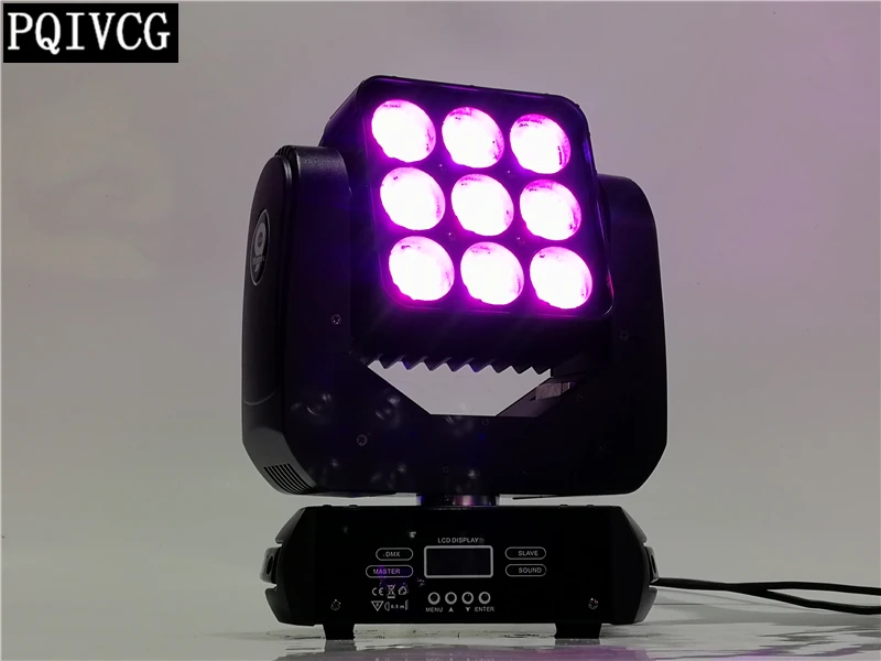 2 шт./9x12 Вт светодио дный матрица света кейс rgbw 4in1 dmx512 матрица moving головной свет профессиональной сцене осветительного оборудования