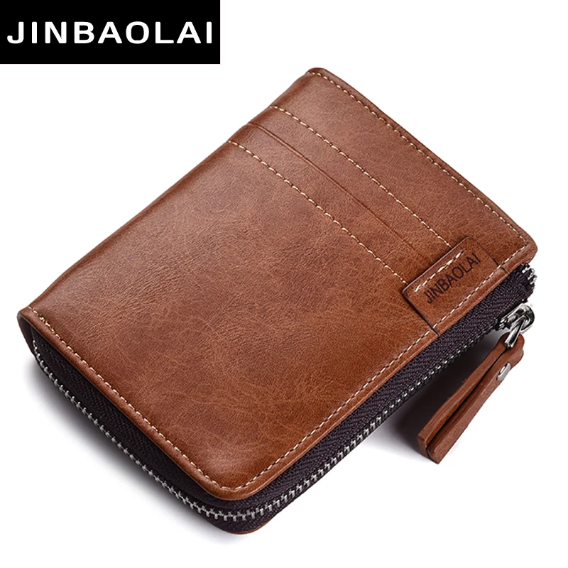 

New Zipper Wallet Men PU Leather Casual Style Men Wallets Solid Sample Fashion Style Card Horder Wallet High Quality Male Purses
