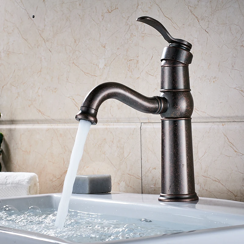 

Single Handle Hot/Cold Water Mixer Taps Bathroom Deck Mounted Basin Faucet