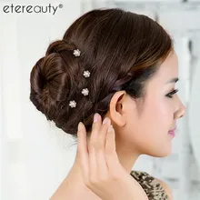 10pcs Women's Bridal Pearl Rhinestone Decorated U-Shaped Hairpins Hair Clips Pins Bridesmaid Hairwear Jewelry Hair Accessories