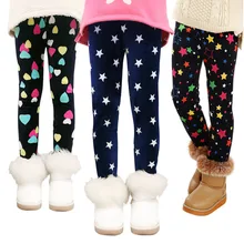 Леггинсы для девочек модная плотная теплая одежда на осень и зиму детские штаны с принтом детские штаны