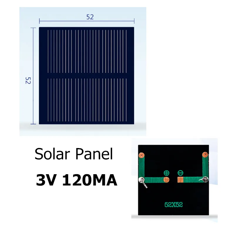 Whole sale Min Solar panel 0.5V 1V 2V 3V 4V 5V 80MA 100MA 120MA 130MA 160MA Solar Cell For diy Solar charger - Цвет: 3V 120MA