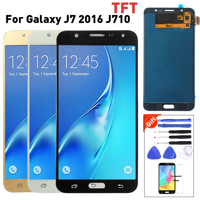 TFT lcd для Samsung Galaxy J7 2016 j710 J710F J710M J710G ЖК-дисплей сенсорный дигитайзер 100%