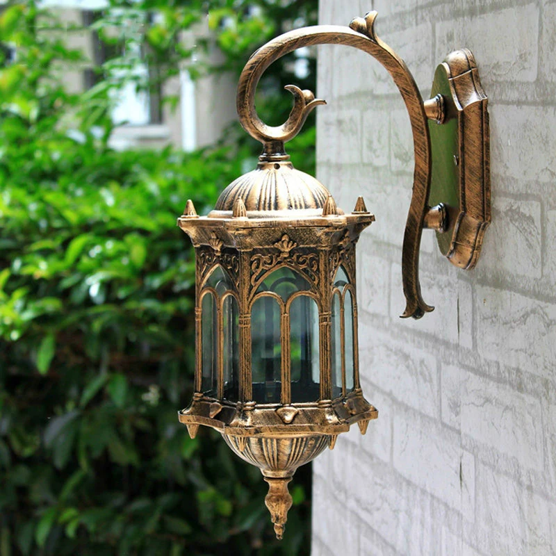 Открытый Европейский настенный светильник, креативный декоративный настенный светильник, бронзовый buitenverlichting балкон, двор, жилое бра