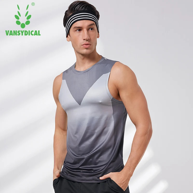 Vansydical майка для спортзала спортивные топы фитнес Мужская футболка без рукавов