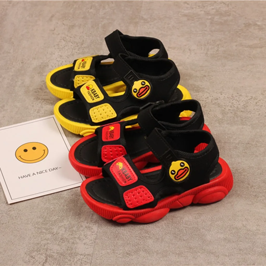 

Children Infant Kids Baby Boys Cute Girls Cartoon Duck Beach Sport Sandals Shoes Summer Casual Sandals Suitable For 0-18 Month#4