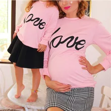 Новые розовые толстовки с надписью «Love» для мамы и дочки осенне-зимние толстовки с капюшоном «Mommy and Me» семейная одежда